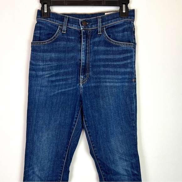 Imogene and Willie jeans womens 27 Straight Leg Whiskered Dark Blue Zip - Picture 2 of 9